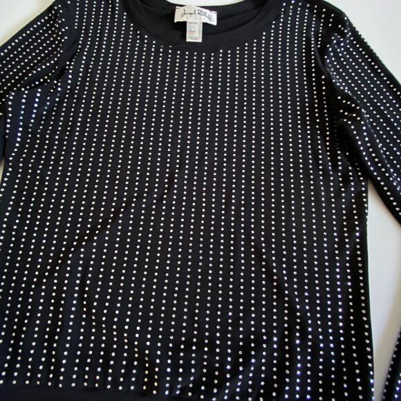 Joseph Ribkoff Sparkly Studded Long Sleeve Stretch Top - Picture 3 of 10